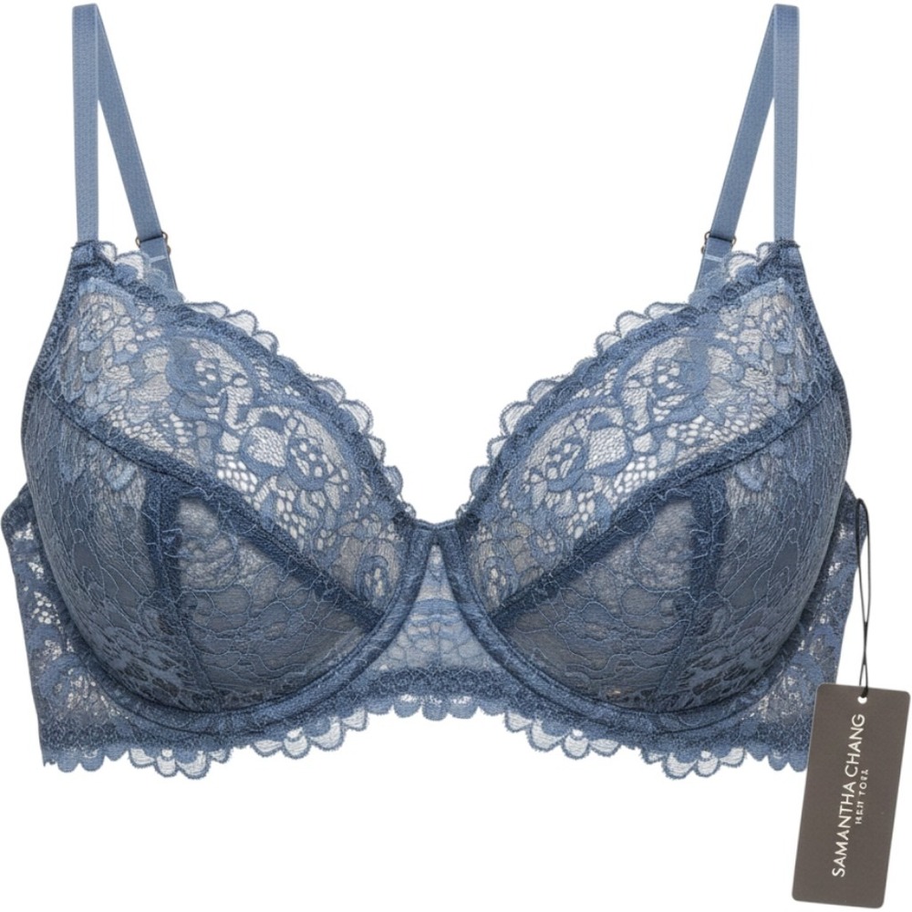 Samantha Chang Galaxy Blue Lace Underwire Bra SC446724 Size 32D NEW